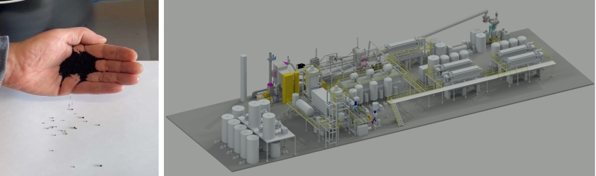 Left: Carbon black Right: Conceptual model of plant